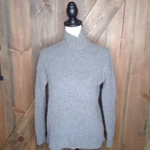 Madewell Grey Wafflestitch Slouchy Turtleneck Sweater Alpaca Blend Sz S